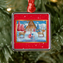 Hjort och presenter på Helgdag kvällsanpassning