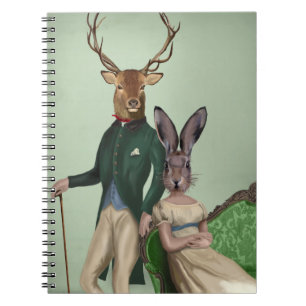 Hjort och Rabbit 2 Anteckningsbok Med Spiral