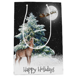 Hjort och Santa in Sleigh