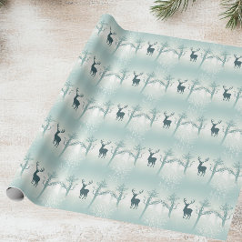 Hjort och Träd Mönster Presentpapper