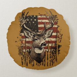 Hjort och USA Land Rund Kudde