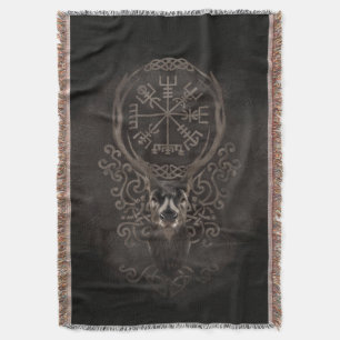 Hjort och Vegvisir - Viking navigeringkompass Filt