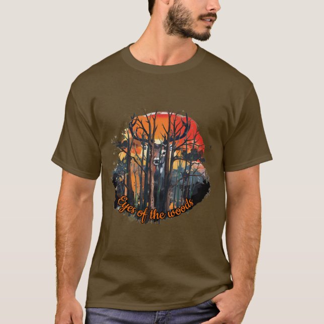 Hjort: Ögon i skogen. T Shirt (Framsida)