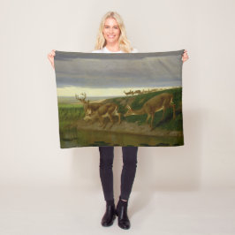 Hjort om Prairie (av William Holbrook Beard) Fleecefilt