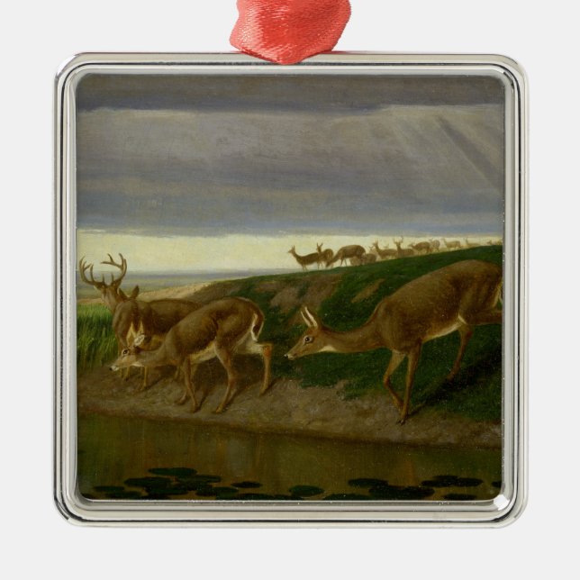 Hjort om Prairie (av William Holbrook Beard) Julgransprydnad Metall (Framsidan)