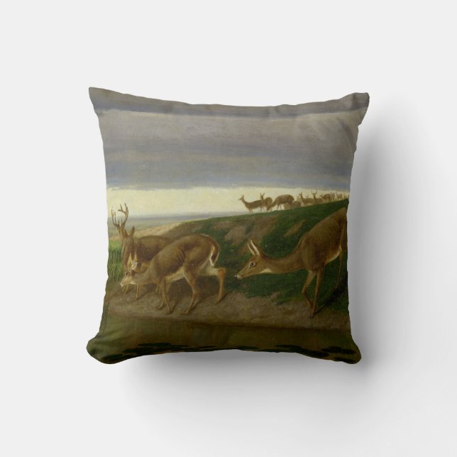 Hjort om Prairie (av William Holbrook Beard) Kudde (Framsida)