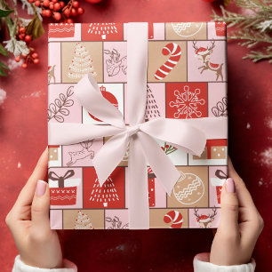 Hjort Ornament Julgran Snowflake Mönster Presentpapper