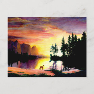 Hjort på Dawn Photo Print Vykort