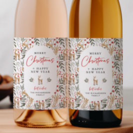 Hjort på etiketten Drink Gift Vin Flaska Vinflaska Etikett