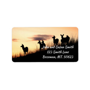 Hjort på Hillside at Sunset Address Label Adressetikett