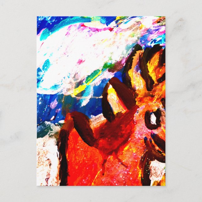 Hjort på vintern vykort (Framsida)