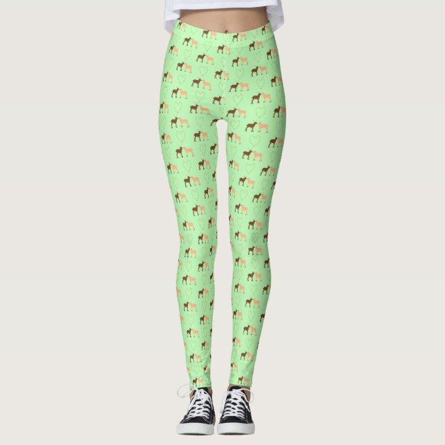 Hjort par och Daisy Heart Leggings (Framsida)