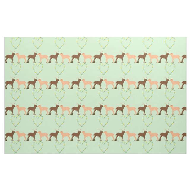 Hjort par och Daisy Heart Tyg (Fat Quarter)