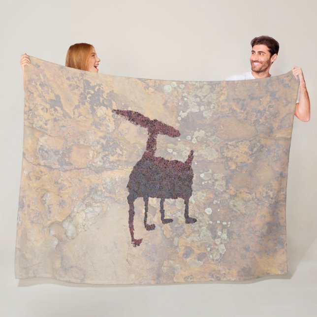 Hjort Petroglyph Rinconada Canyon NM Fleecefilt (På plats)