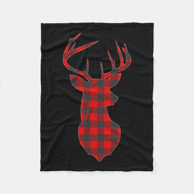 Hjort Play Red Reindeer Buck jul Julafton Fleecefilt (Framsidan)