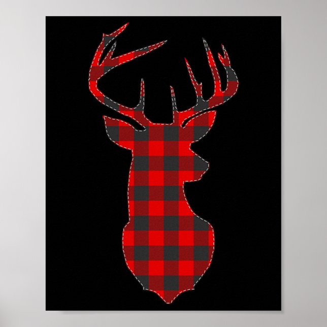 Hjort Play Red Reindeer Buck jul Julafton Poster (Framsidan)