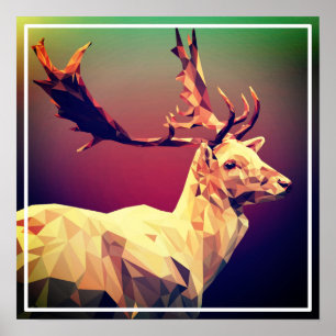 Hjort polygondesign poster