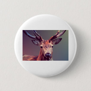 Hjort Polygons Art Design Graphics Animal Stag Knapp