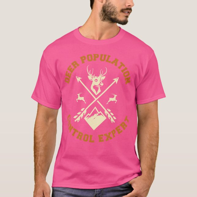 Hjort Population Control Expert Funny Hjort Hunter T Shirt (Framsida)