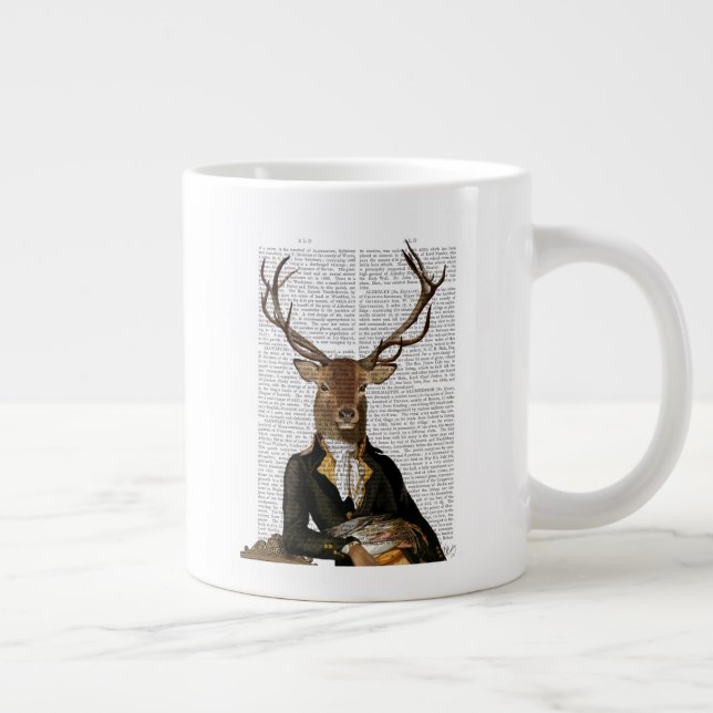 Hjort Porträtt Jumbo Mugg (Höger)
