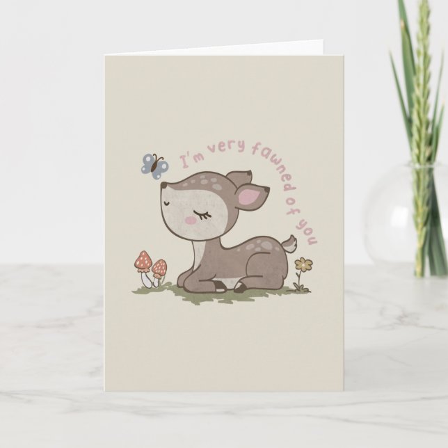 Hjort Pun: Jag är väldigt glad över dig Anteckningskort (Framsida)