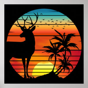 HJORT RETRO SUNSET POSTER
