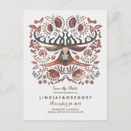 Hjort Rustika Skogs Djur Spara Datum Meddelande Vykort