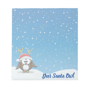 Hjort Santa Uggla Anteckningsblock