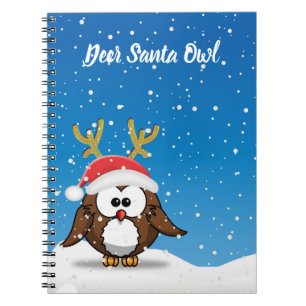 Hjort Santa Uggla Anteckningsbok
