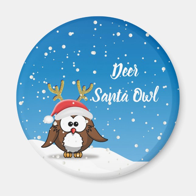 Hjort Santa Uggla Magnet (Framsidan)