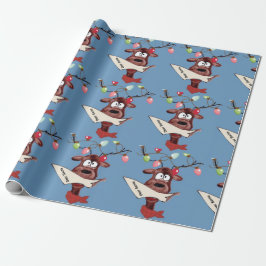 Hjort Santa Wrapping Papper Presentpapper