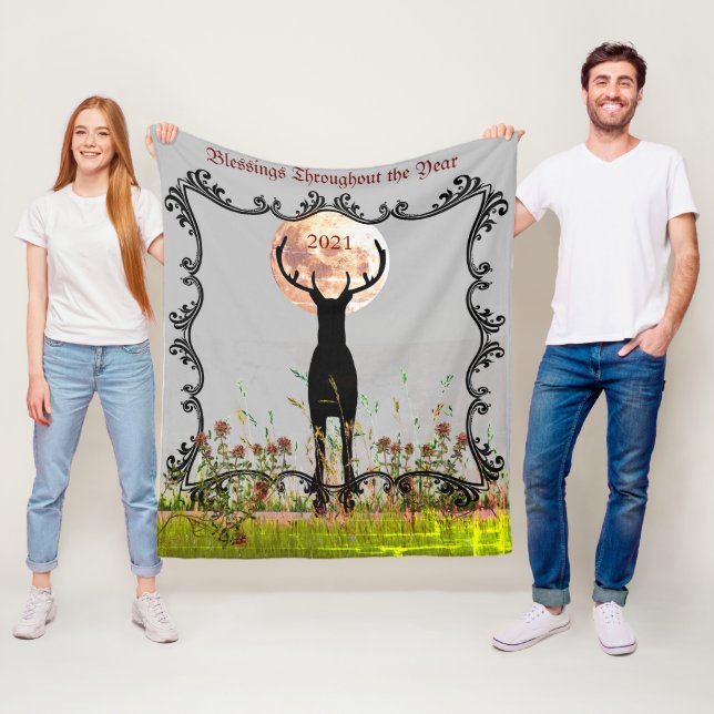 Hjort säsong Cabin-Anpassade 2022 - rad Fleecefilt (På plats)