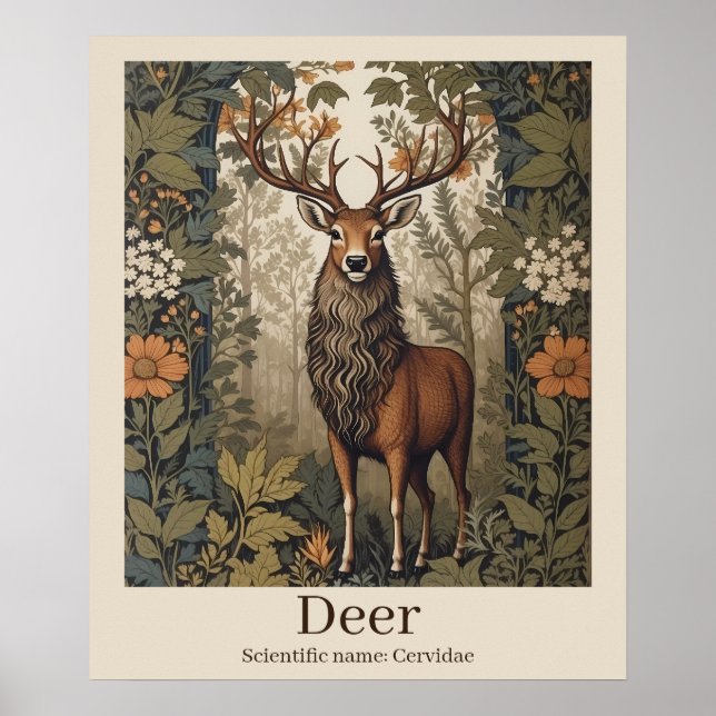 Hjort Scientific Namn Wildlife Poster (Framsidan)
