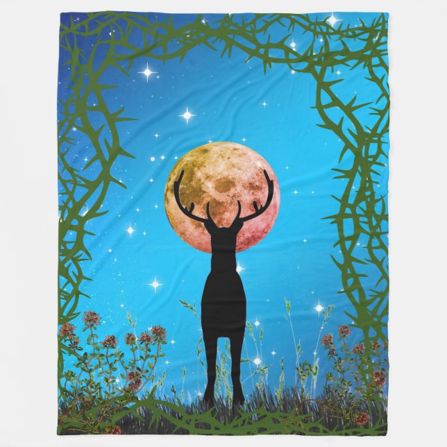 Hjort Season 'Hjort in the Thickets' Fleecefilt (Framsidan)