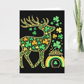 Hjort Shamrock Leprechaun Patrick's Day Kvinnor Mä Kort