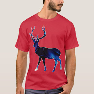 Hjort Silhouette Abstrakt Lila Art T Shirt