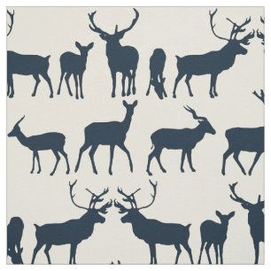 hjort silhouette indigo ivory tyg