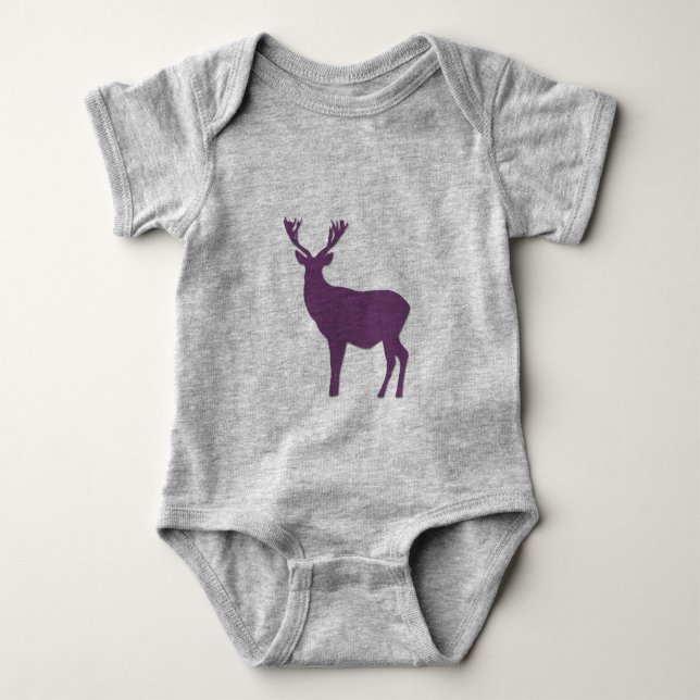 Hjort silhouette Lila stag Enkel elegant Tee Shirt (Framsida)