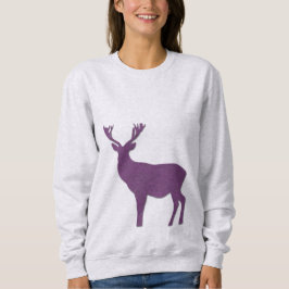 Hjort silhouette Lila stag Enkel elegant Tröja