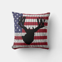 Hjort Silhouette över American Flagga Hunting