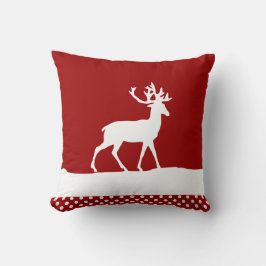 Hjort Silhouette - Red and White Kudde