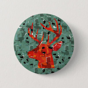 Hjort silhuette mosaic knapp