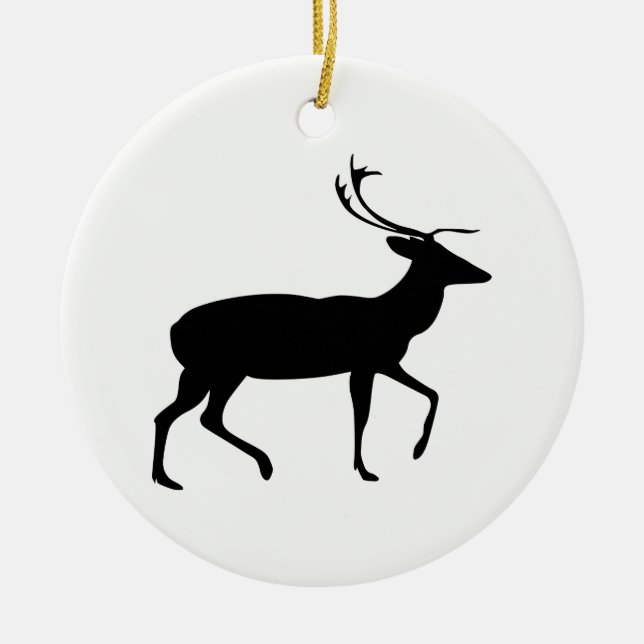 Hjort Siluett Julgransprydnad Keramik (Framsidan)