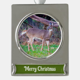 Hjort Silverfärgad Julgransprydnad