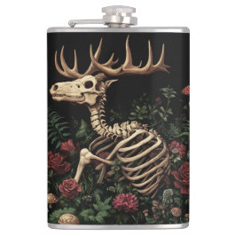 Hjort Skeleton Mystical Gothic Blommigt Fickplunta