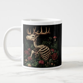 Hjort Skeleton Mystical Gothic Blommigt Jumbo Mugg