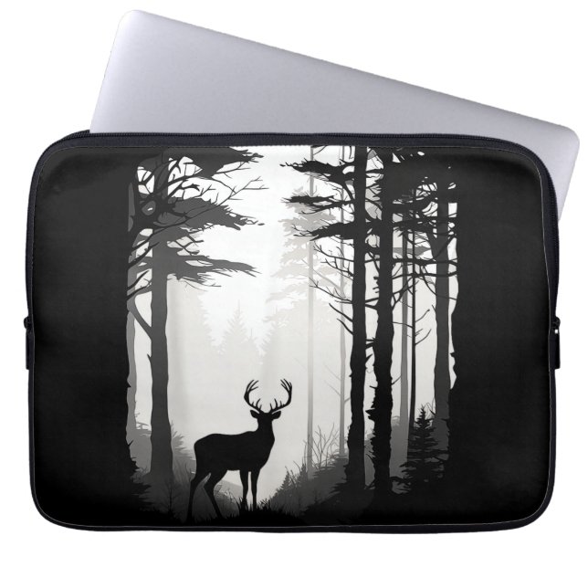 Hjort Skog Vilda Djur Laptop Fodral (Framsidan)