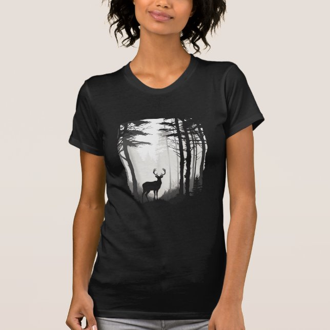 Hjort skog vilda djur t shirt (Framsida)