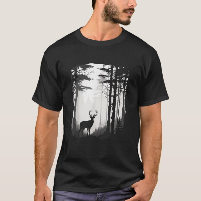 Hjort Skog Vilda Djur T Shirt (Framsida)