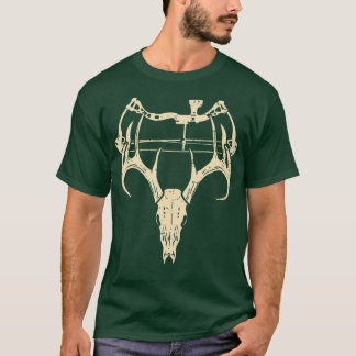Hjort Skull Compound Bow Retro Hunting Archery Pap T Shirt